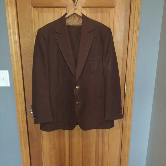 Source Unknown Other - NWT Vintage 3 piece brown suit raw unhemmed tailored by Reston 46R 41W